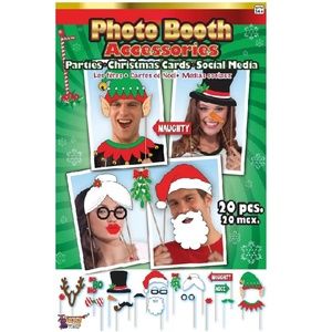 20 pc Photo Booth accessory kit - Christmas Theme - Fun and Easy! Selfies party